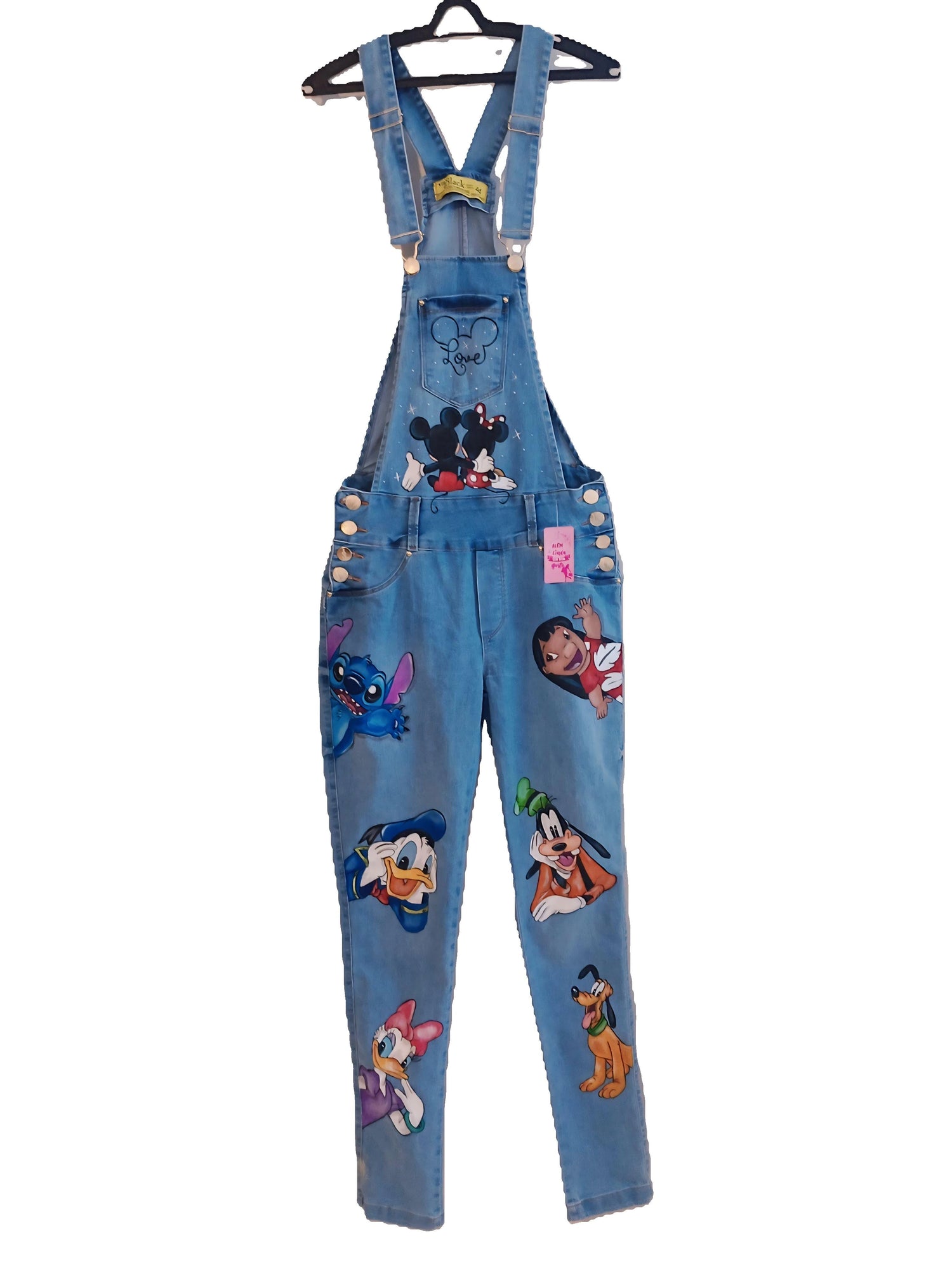 jardineira jeans mickey disney