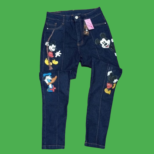 calça jeans mickey