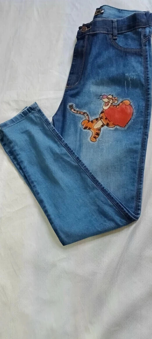 calça jeans pooh e leitão

