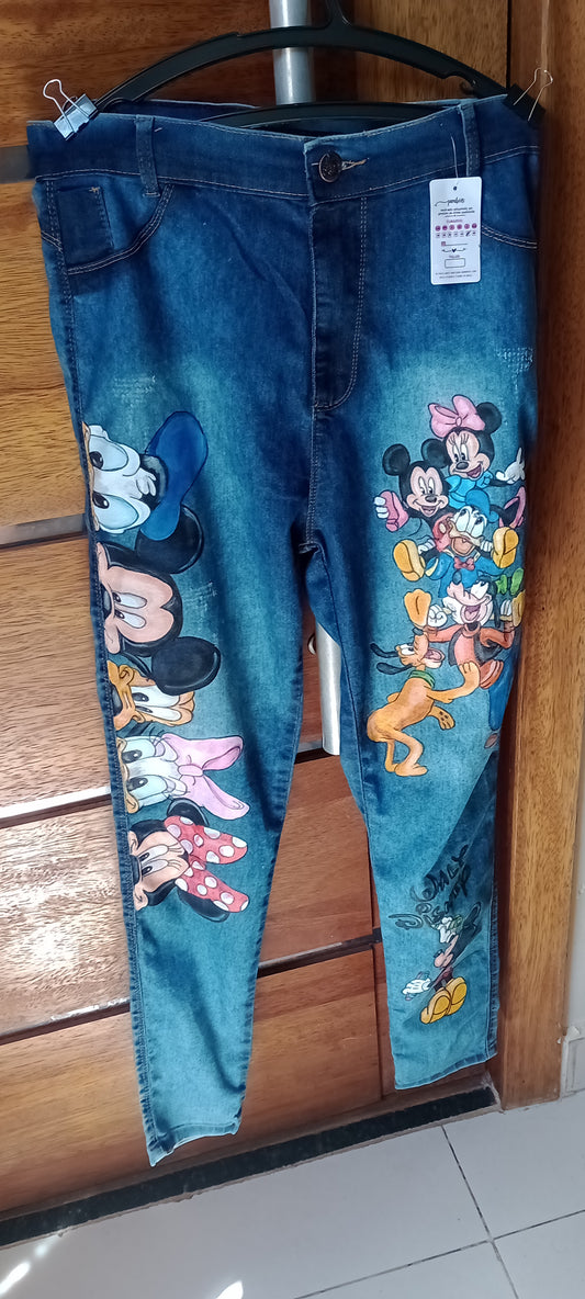 calça jeans mickey