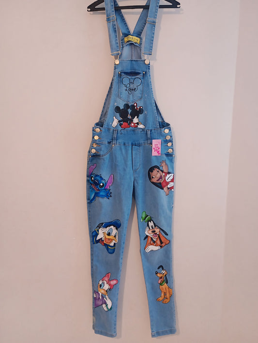 macacao jeans pintado a mao
