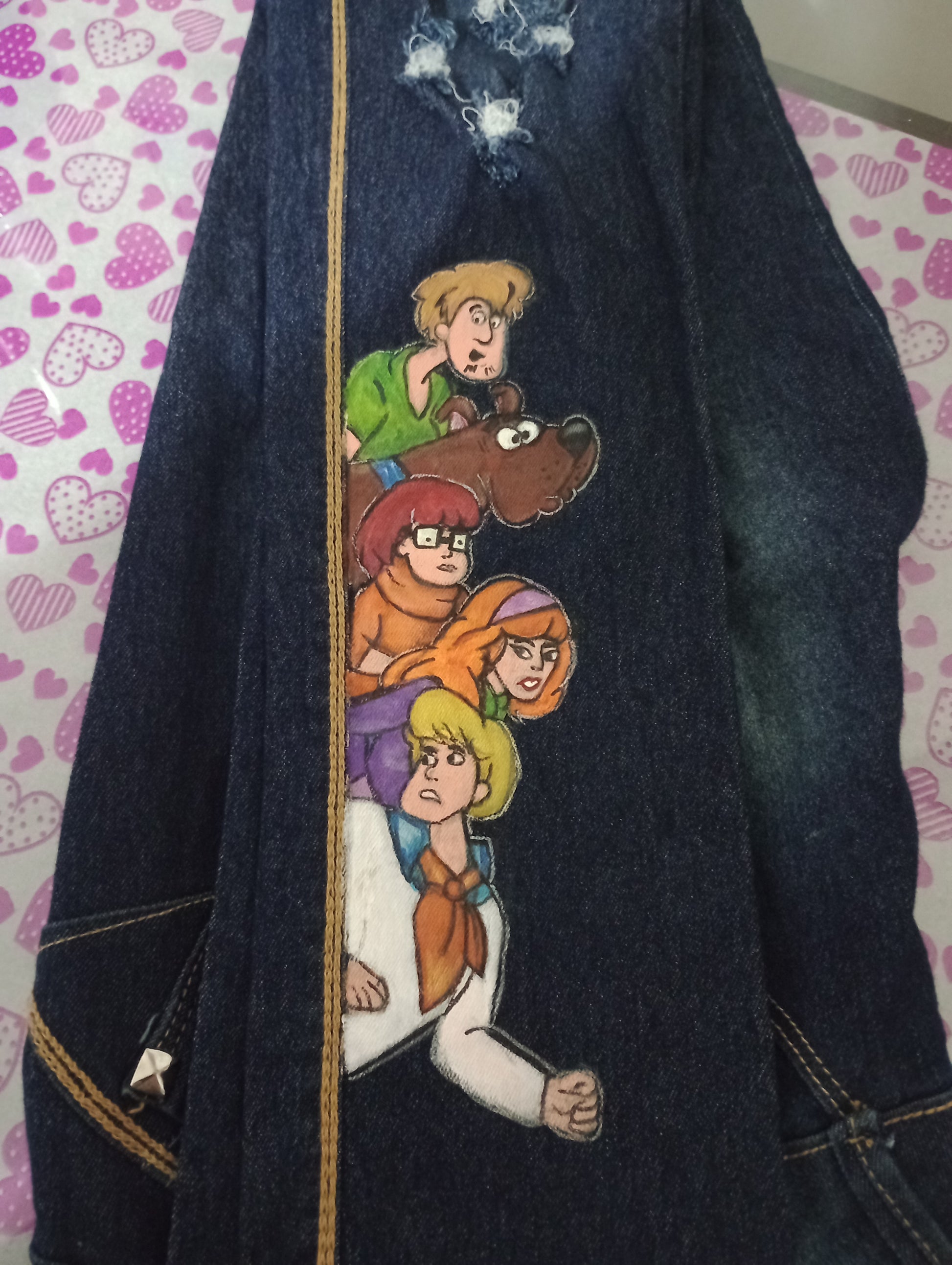 calça jeans feminina scooby doo